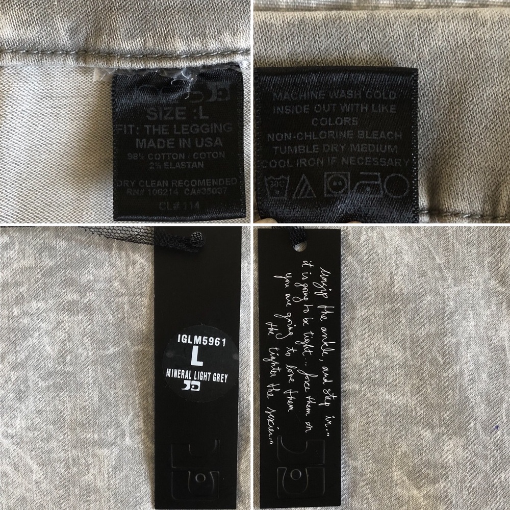 🆕👖 Zip Ankle Denim Skinny Leggings GRAY Jegging - Picture 6 of 7
